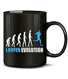 Golebros Laufen Evolution Sport 2099 Leichtathletik Geburtstag Geschenk Fun Tasse Becher Kaffeetasse Kaffeebecher Schwarz-Blau