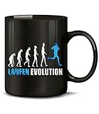 Golebros Laufen Evolution Sport 2099 Leichtathletik Geburtstag Geschenk Fun Tasse Becher Kaffeetasse Kaffeebecher Schwarz-Blau